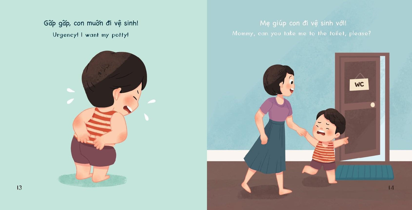 Bé học giao tiếp 1 - song ngữ: Con muốn - Con cảm thấy - Con thích - Đây là (combo 4 cuốn) (tuổi 0-3)