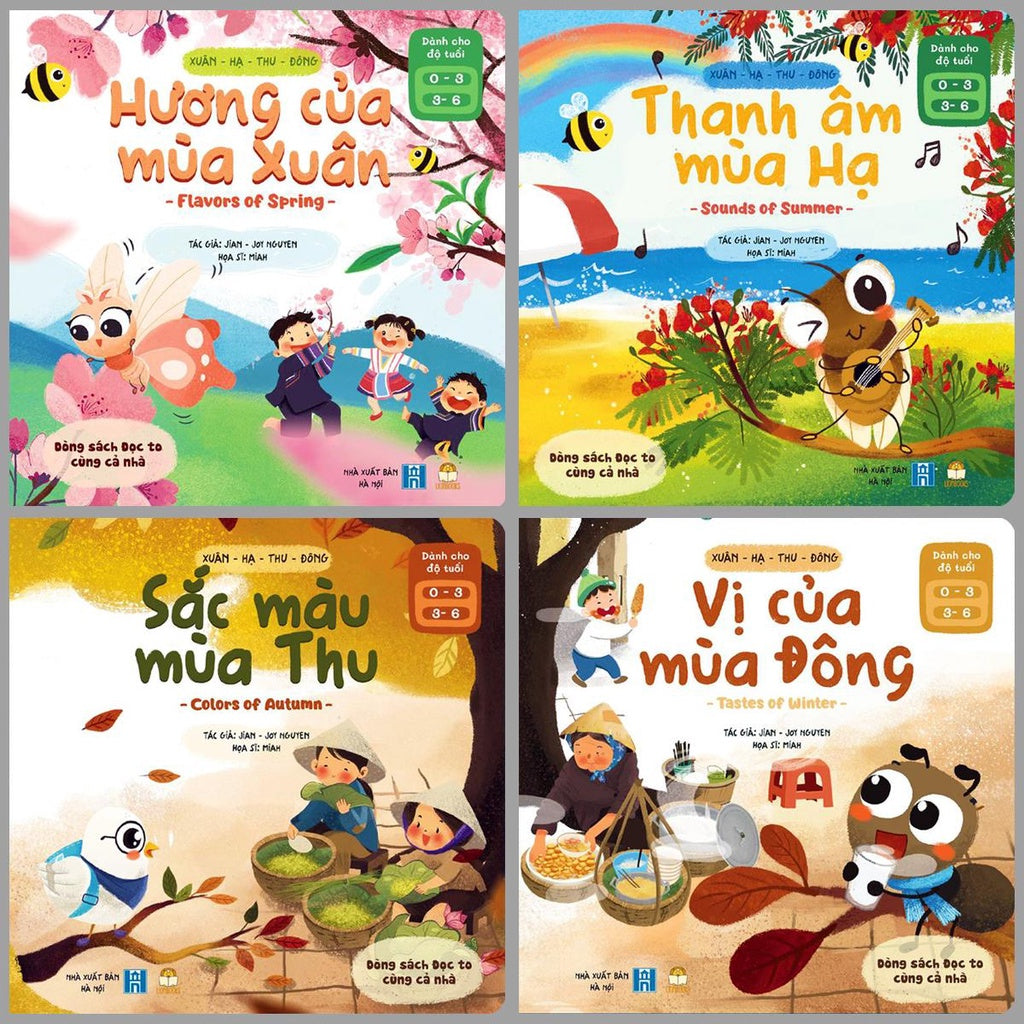 Xuân Hạ Thu Đông - Song Ngữ (Combo 4 Cuốn) (0-6 tuổi)