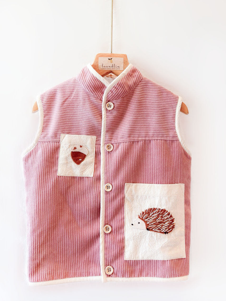 Handmade Hedgehog Gilet Dusty Pink