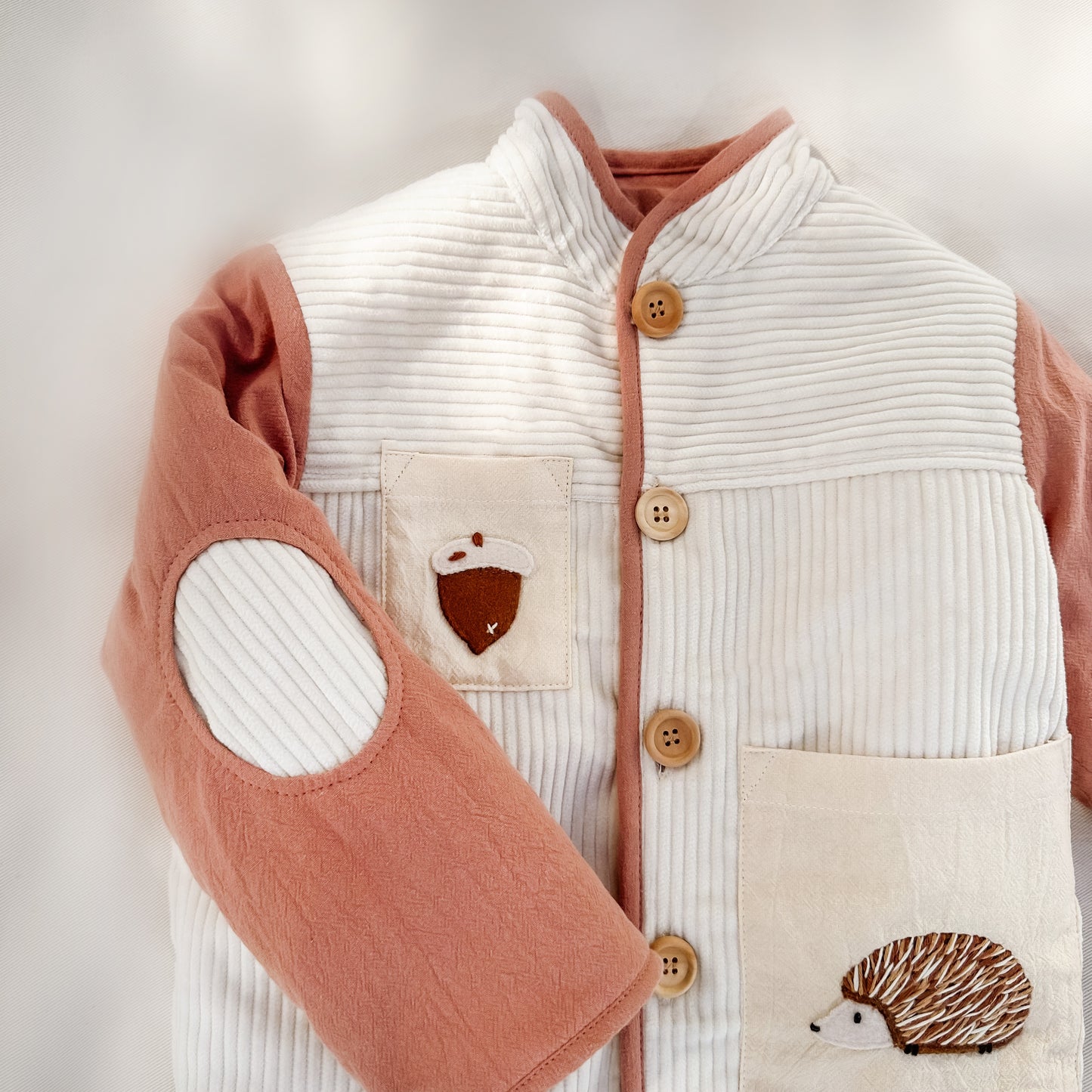 Handmade Hedgehog Jacket Peach Sleeves