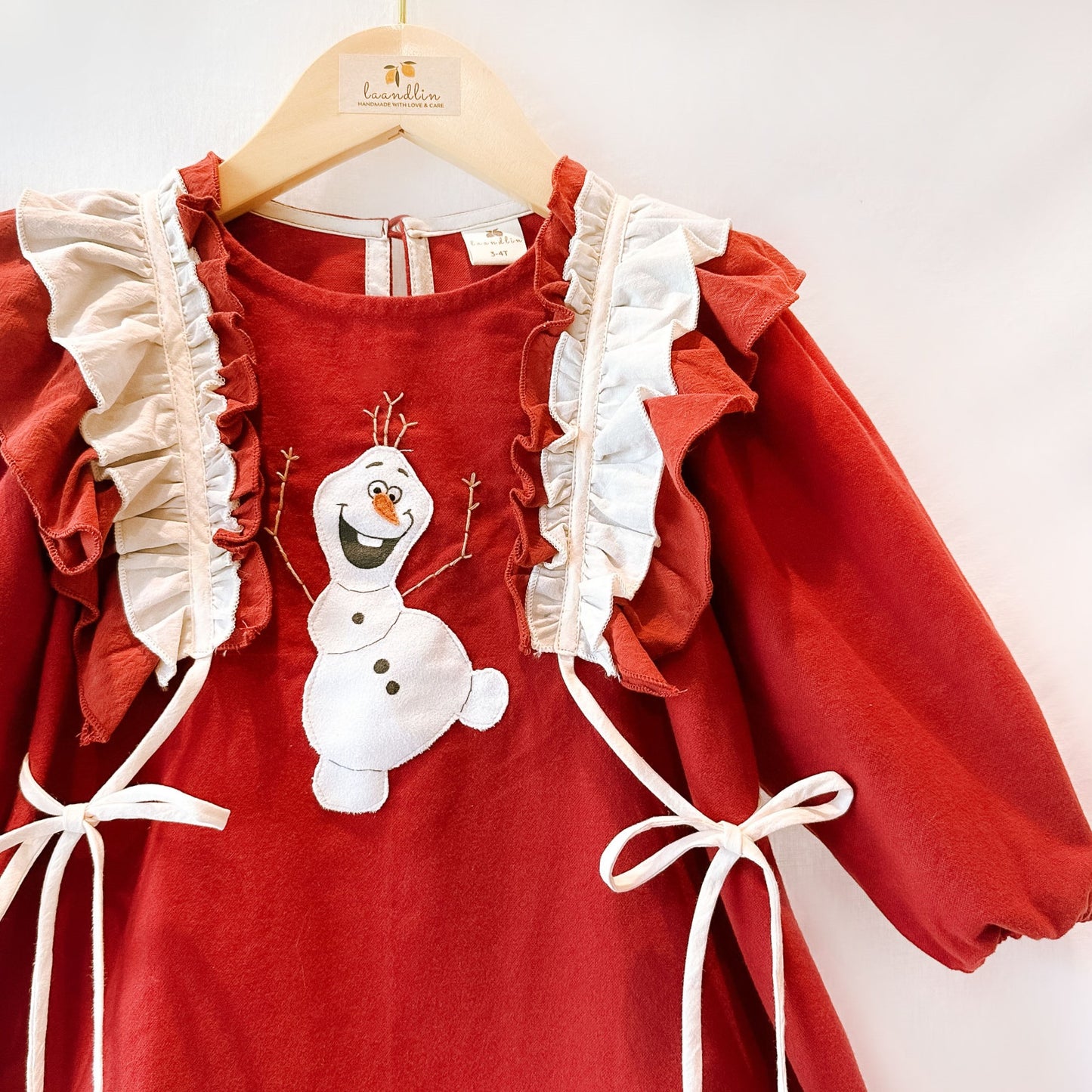 Handmade Red Olaf long sleeve dress