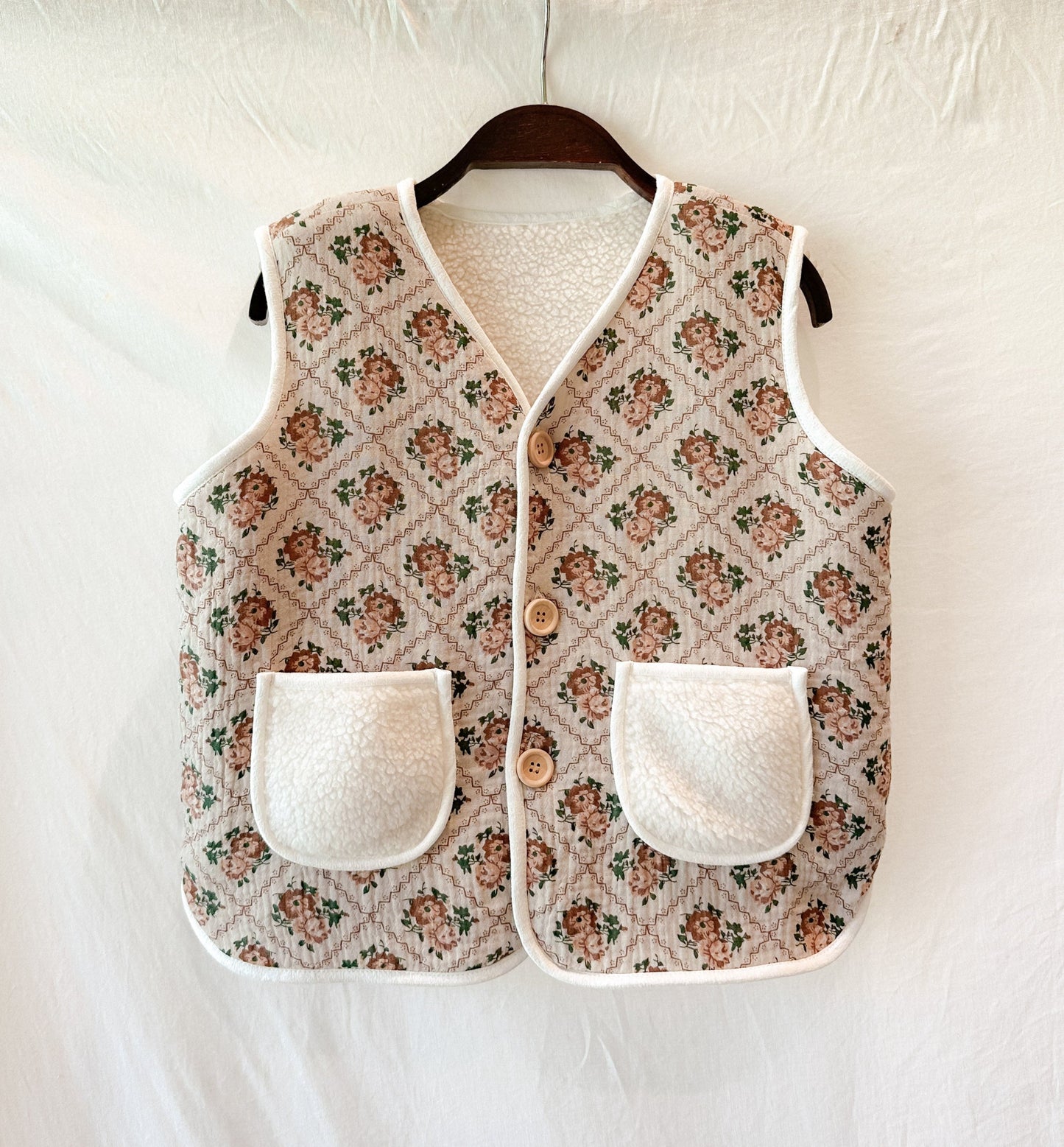 Handmade Roseate Girl Gilet Brown