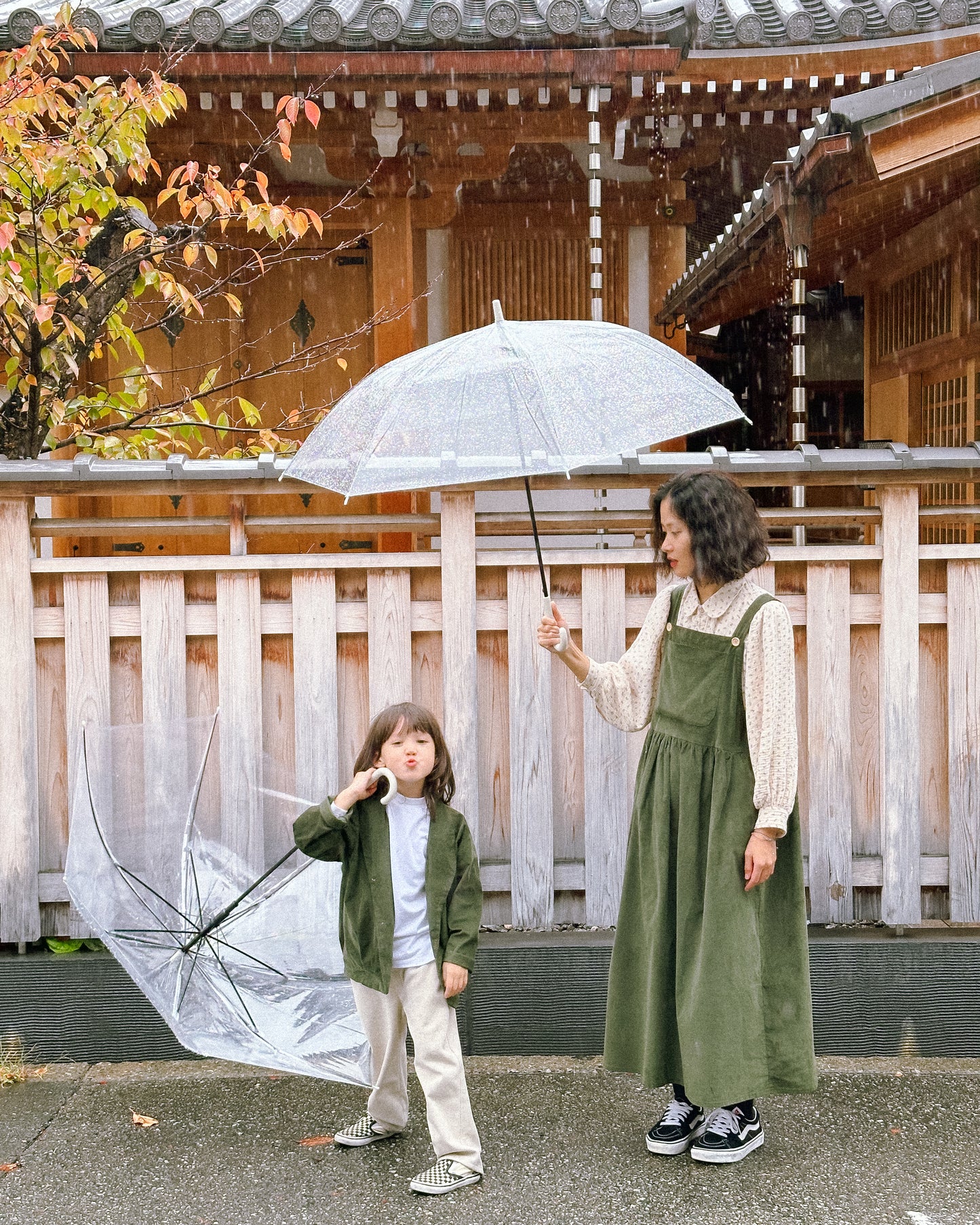 Handmade corduroy square neck dress