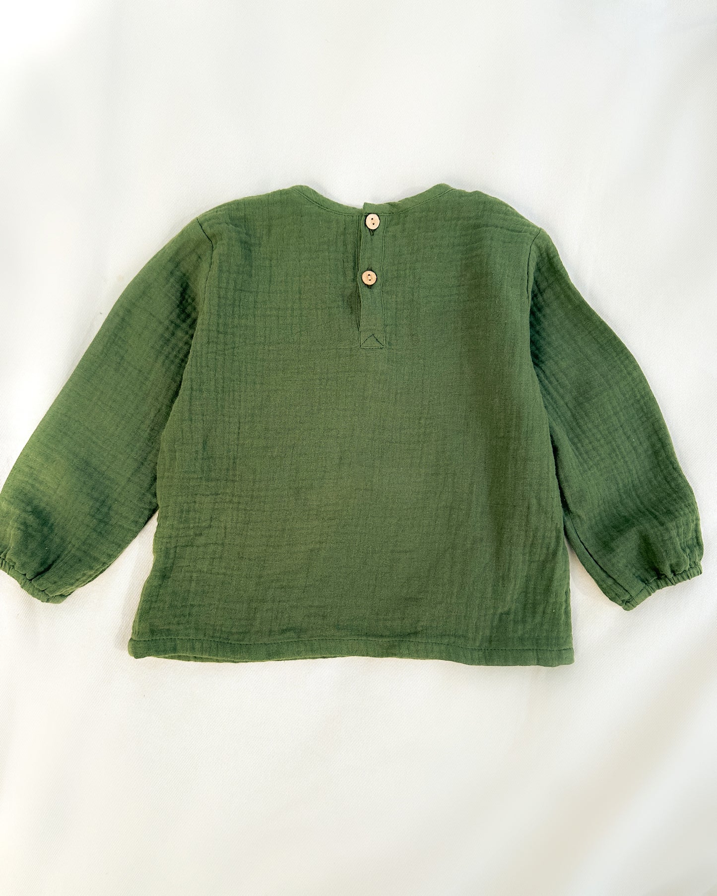 Handmade Elf two-layer muslin top green