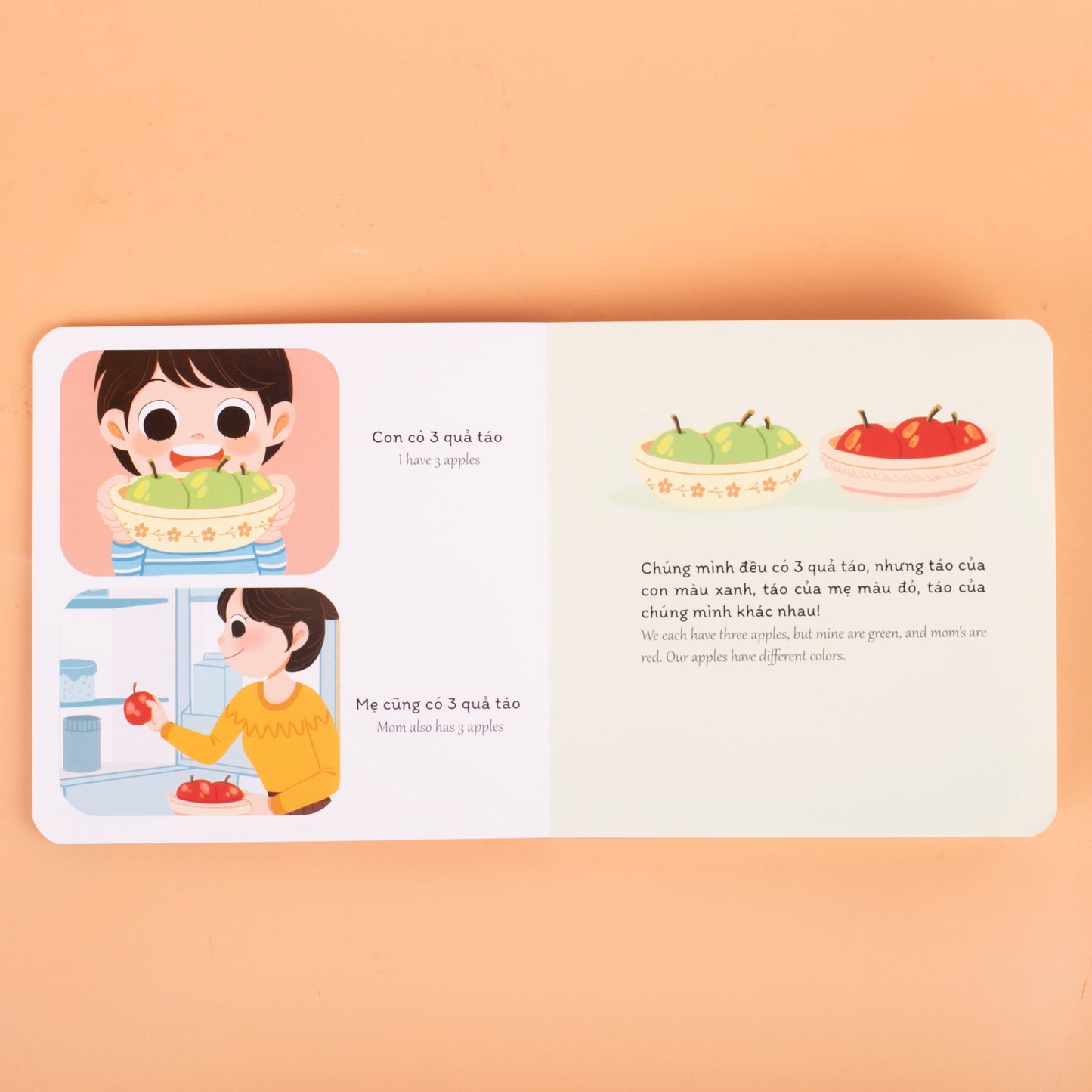 Bé học giao tiếp 2 - song ngữ: To - Nhỏ, Giống - Khác, Ít - Nhiều , Trên - Dưới (combo 4 cuốn) (tuổi 0-3)