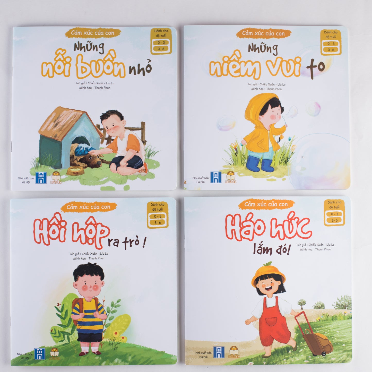 Cảm xúc của con: Những niềm vui to - Những nỗi buồn nhỏ - Hồi hộp ra trò! - Háo hức lắm đó! (combo 4 cuốn) (tuổi 0-6)