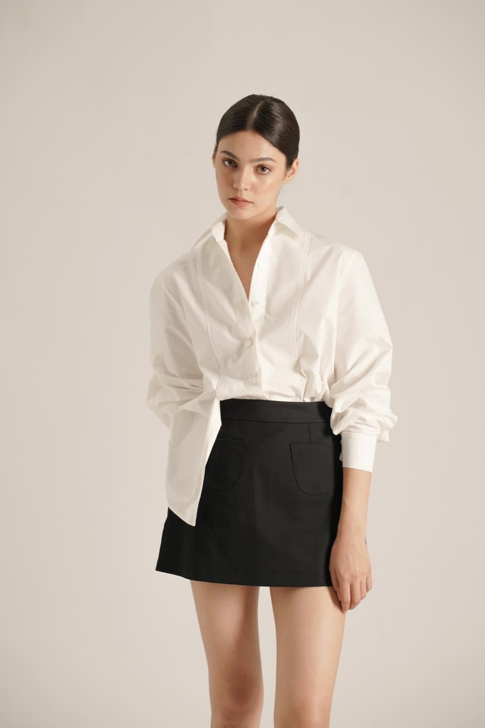 Free-size Boxi shirt with split