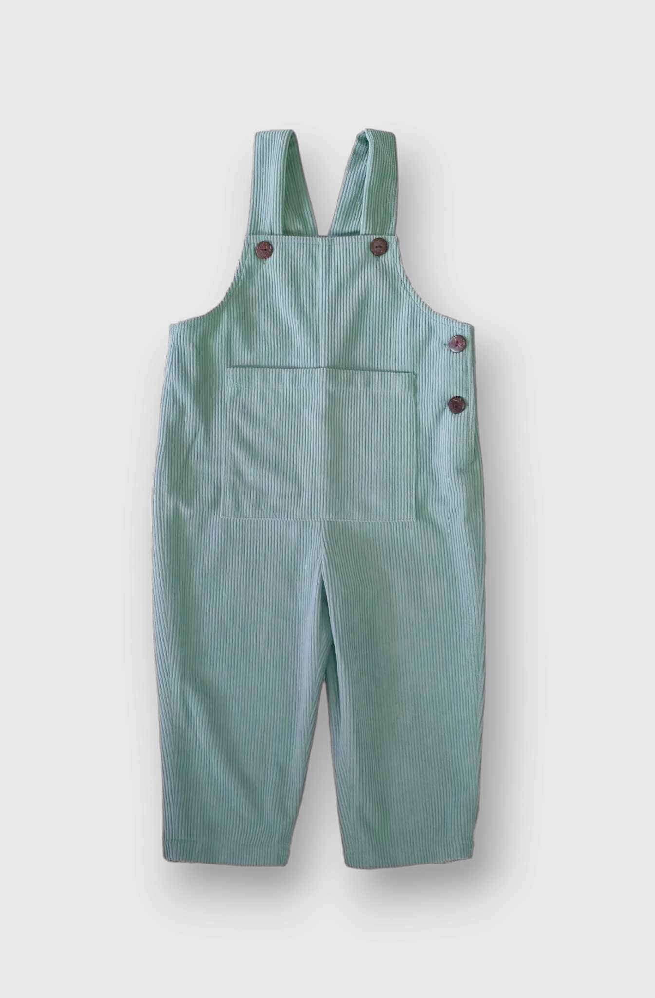 Featherlight corduroy dungaree unisex mint