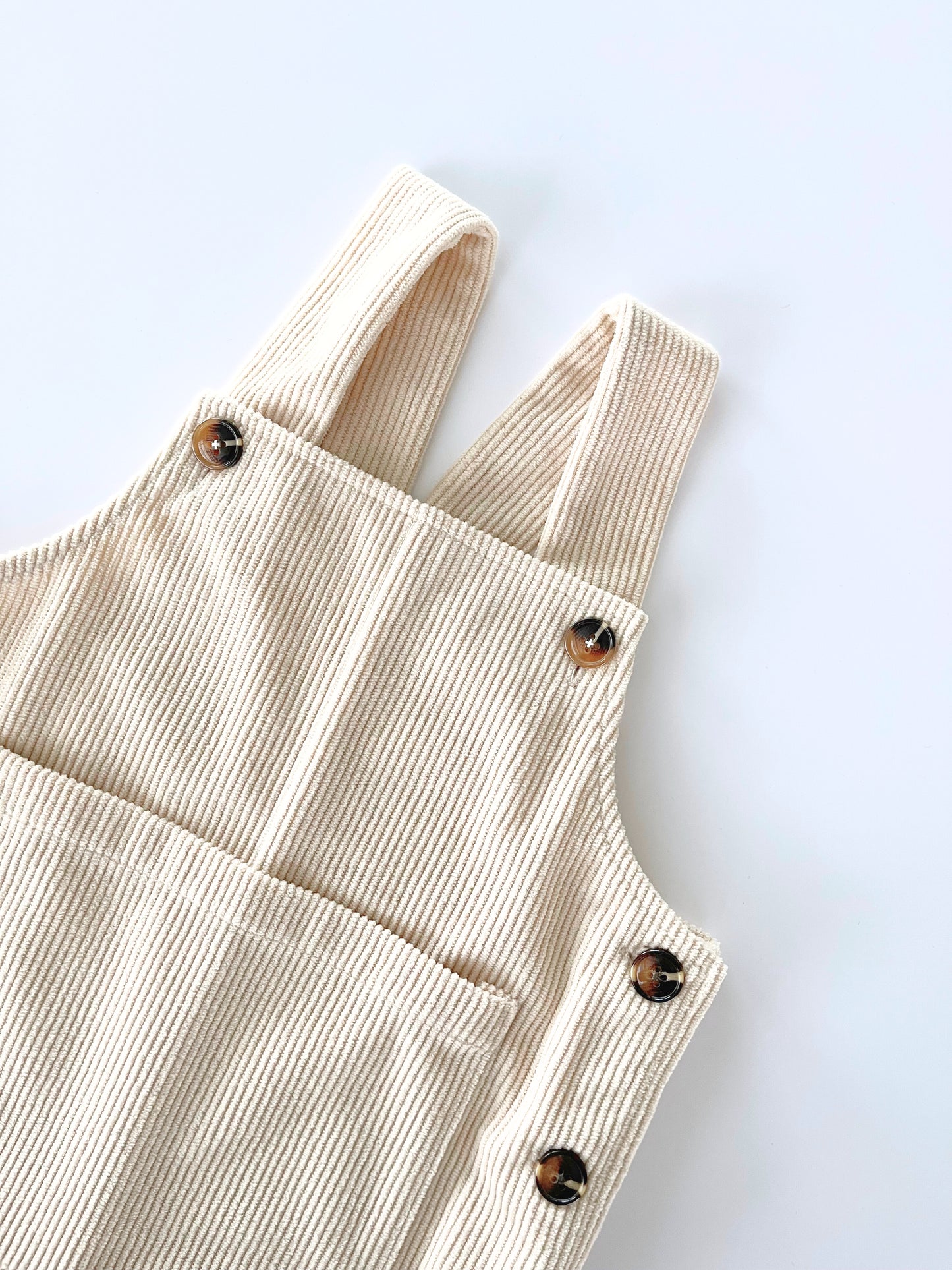 Featherlight corduroy dungaree unisex beige