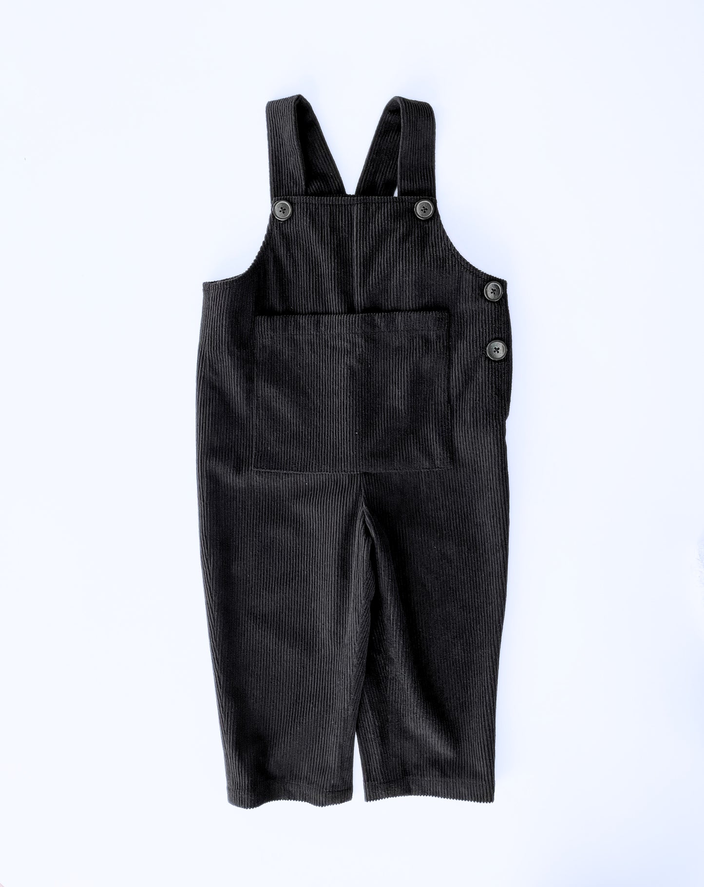 Featherlight corduroy dungaree unisex black