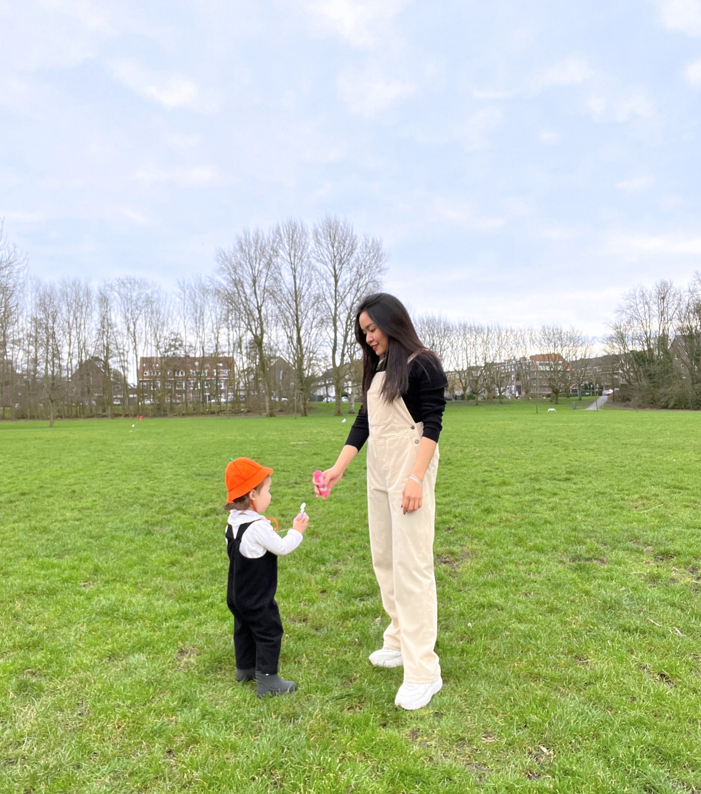 Petite mama corduroy dungaree beige