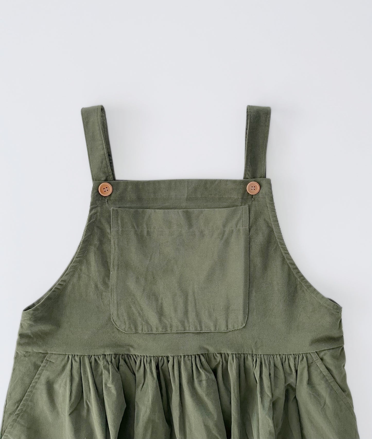 Handmade corduroy square neck dress
