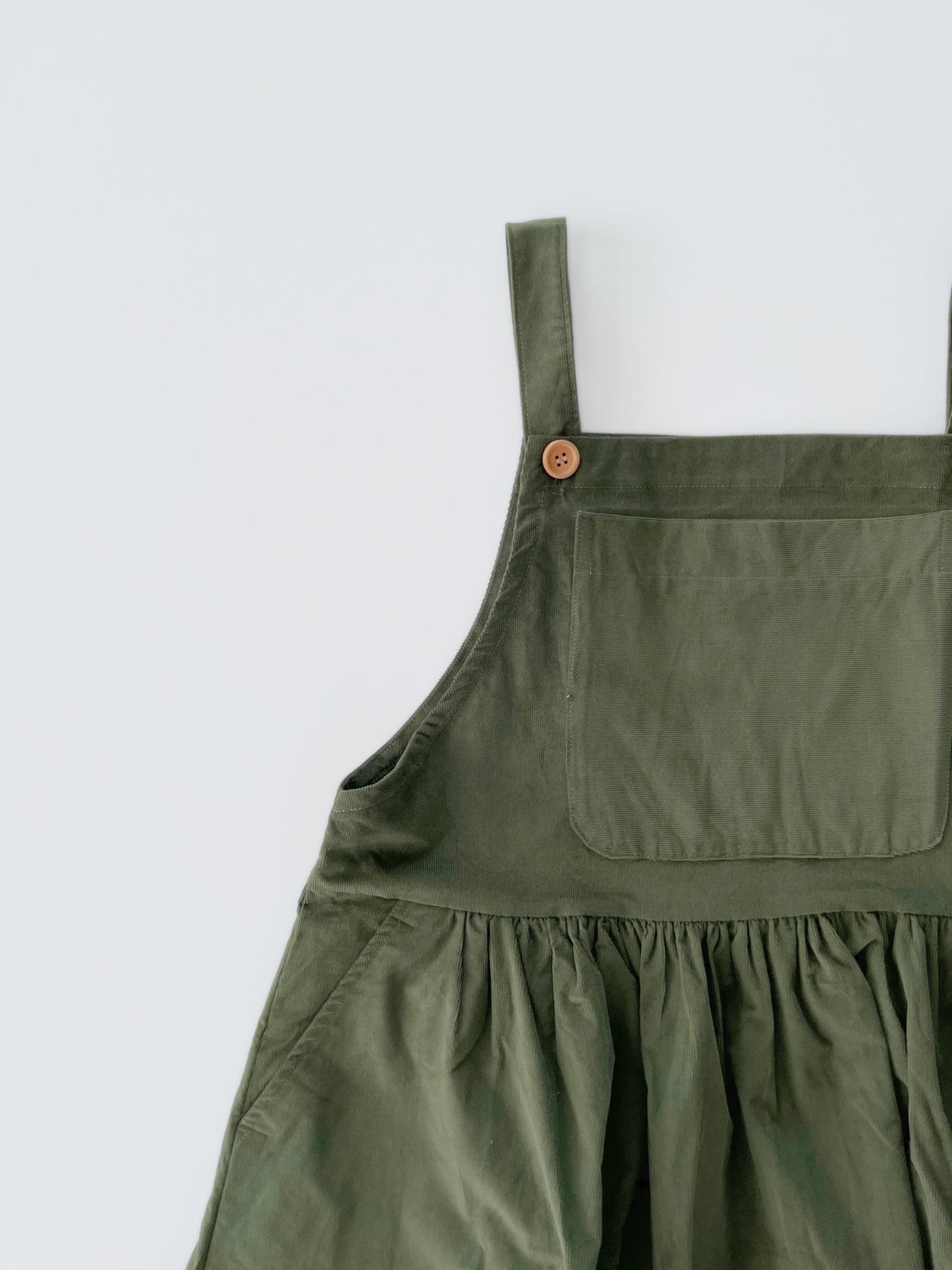 Handmade corduroy square neck dress