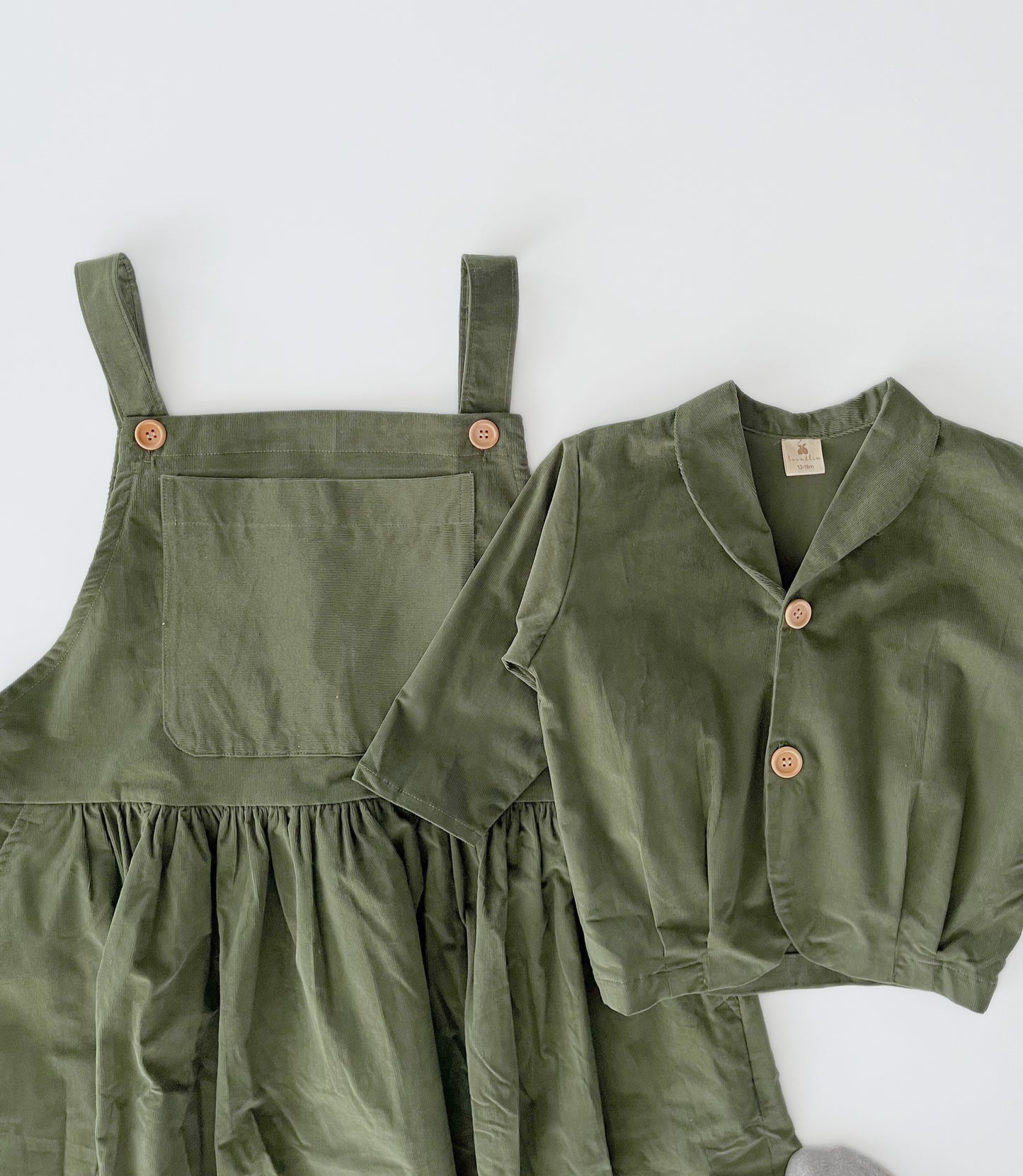 Handmade corduroy square neck dress