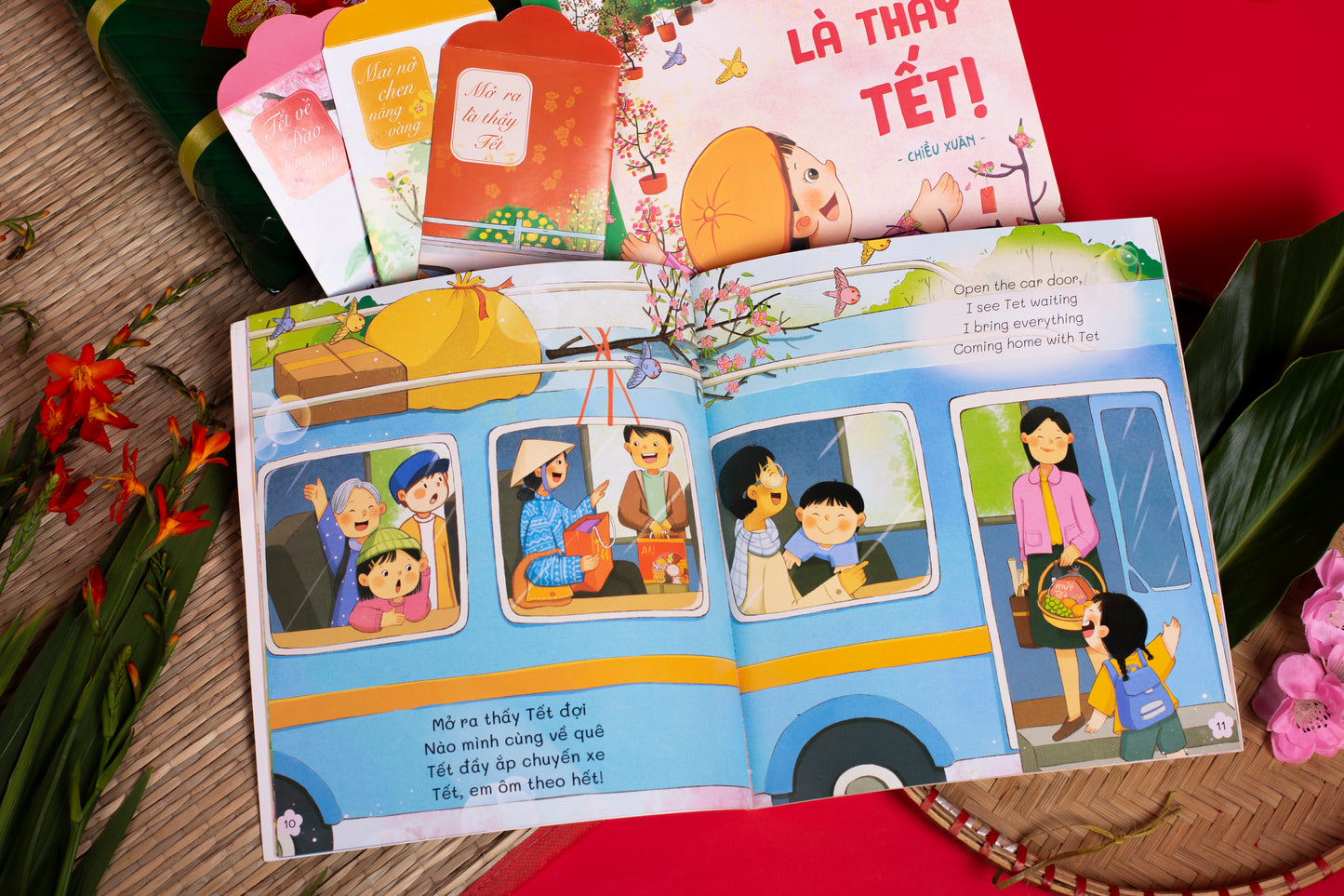 Mở ra là thấy Tết - miền Bắc - song ngữ (combo sách & trò chơi Ô ăn quan) (tuổi 1+)