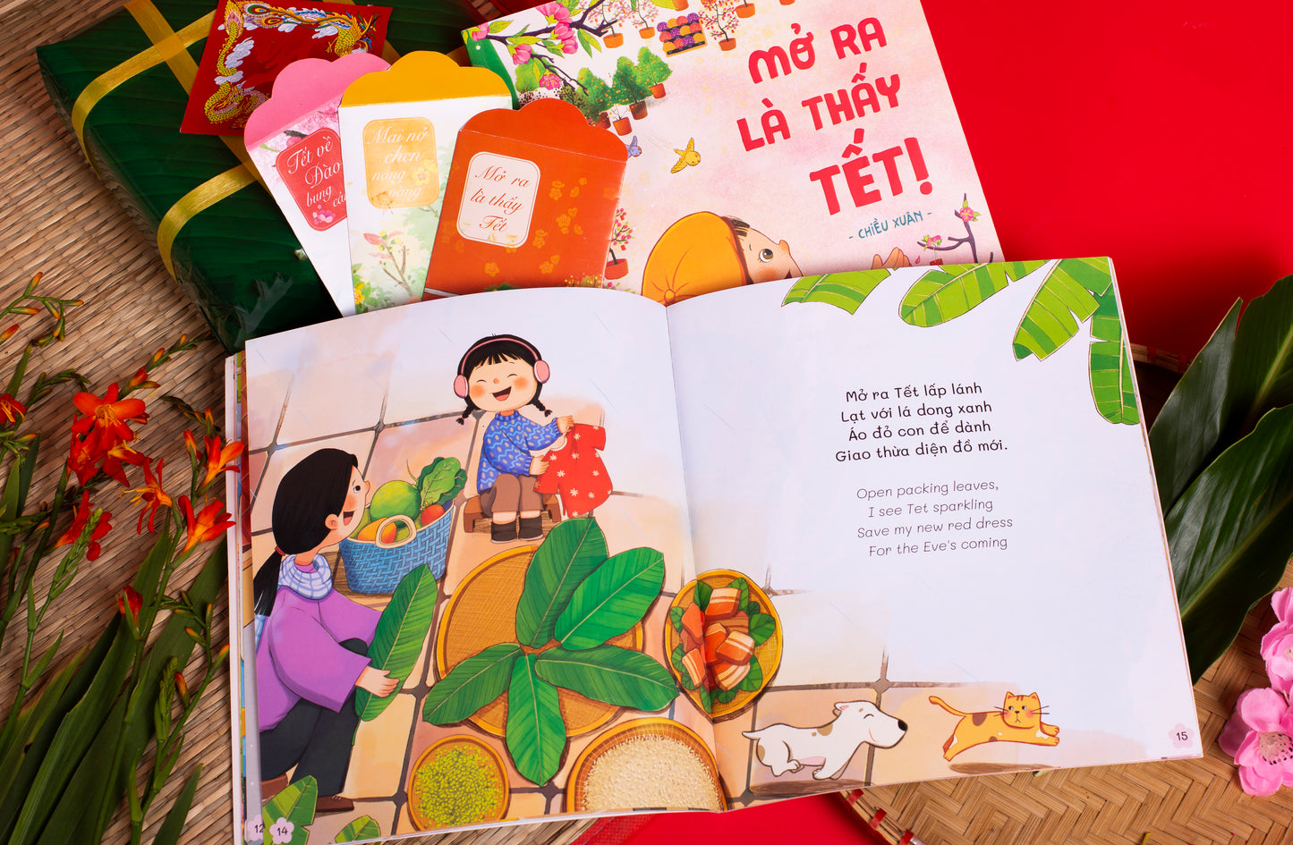 Mở ra là thấy Tết - miền Bắc - song ngữ (combo sách & trò chơi Ô ăn quan) (tuổi 1+)