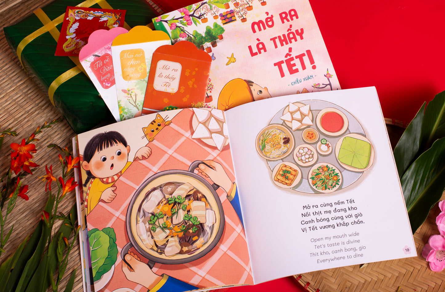 Mở ra là thấy Tết - miền Bắc - song ngữ (combo sách & trò chơi Ô ăn quan) (tuổi 1+)