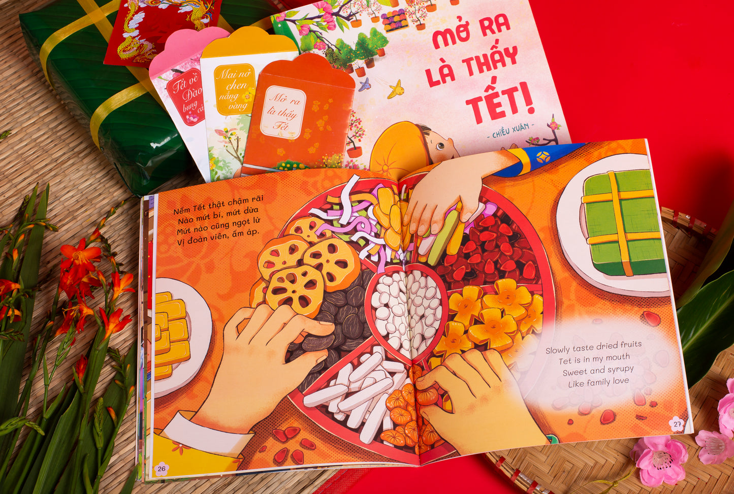 Mở ra là thấy Tết - miền Bắc - song ngữ (combo sách & trò chơi Ô ăn quan) (tuổi 1+)