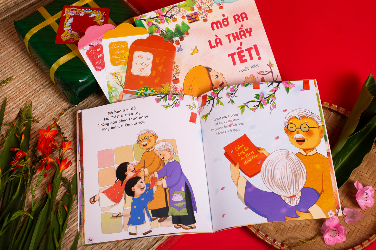 Mở ra là thấy Tết - miền Bắc - song ngữ (combo sách & trò chơi Ô ăn quan) (tuổi 1+)