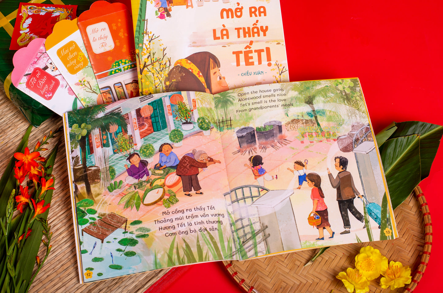 Mở ra là thấy Tết - miền Nam - song ngữ (combo sách & trò chơi Bầu cua tôm cá) (tuổi 1+)