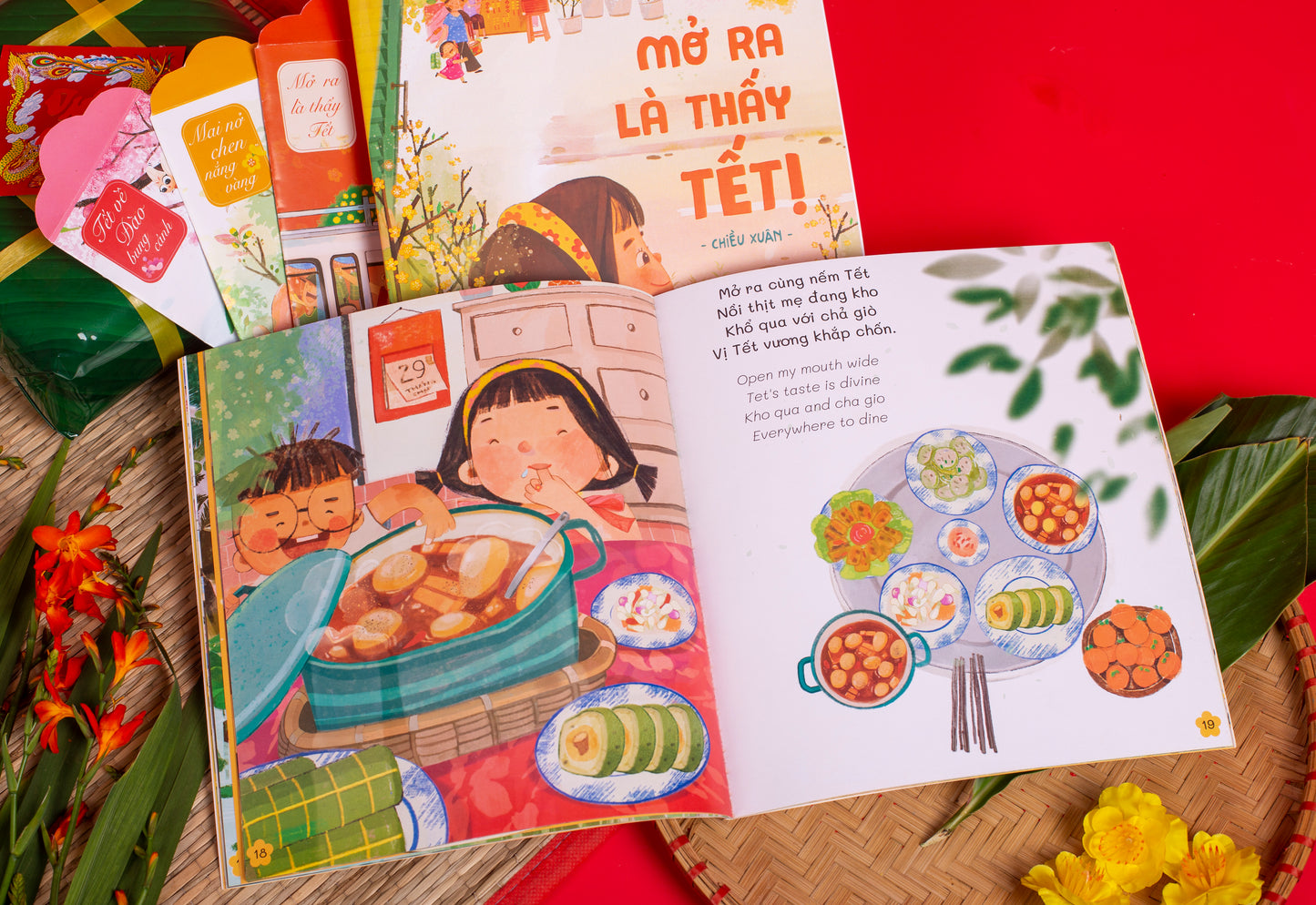 Mở ra là thấy Tết - miền Nam - song ngữ (combo sách & trò chơi Bầu cua tôm cá) (tuổi 1+)