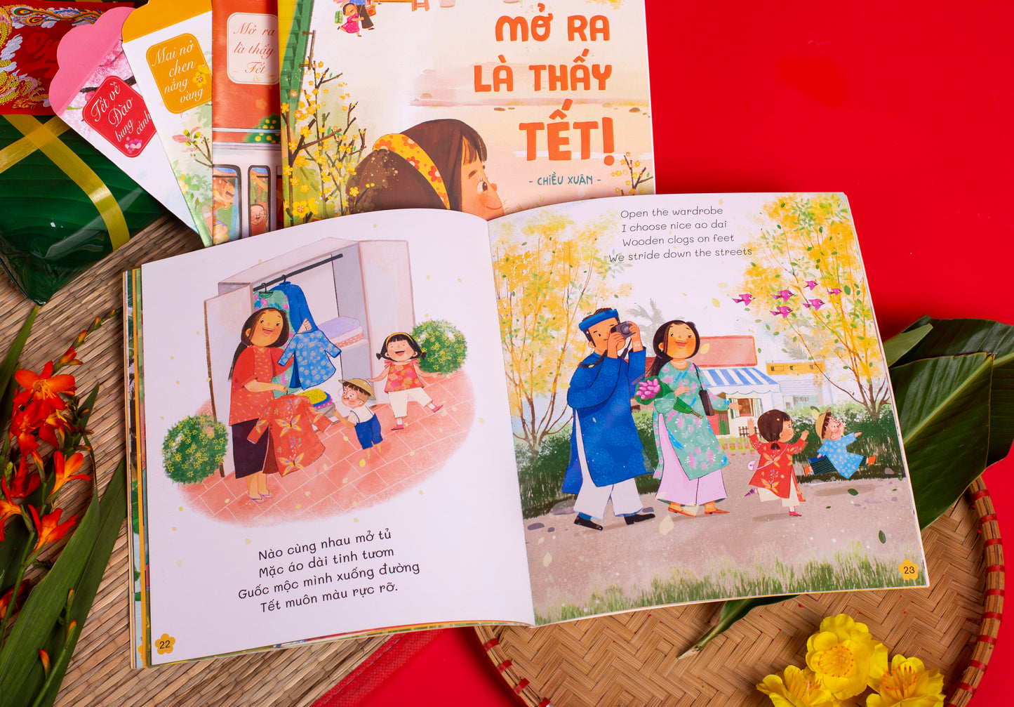Mở ra là thấy Tết - miền Nam - song ngữ (combo sách & trò chơi Bầu cua tôm cá) (tuổi 1+)