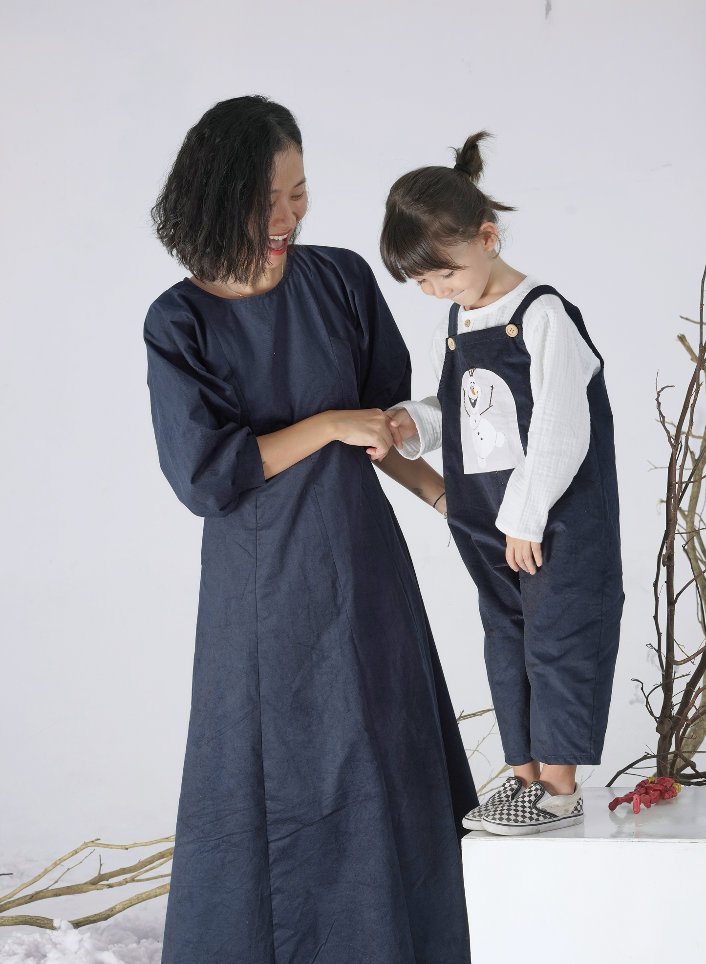 Handmade Blue Olaf corduroy bib overall