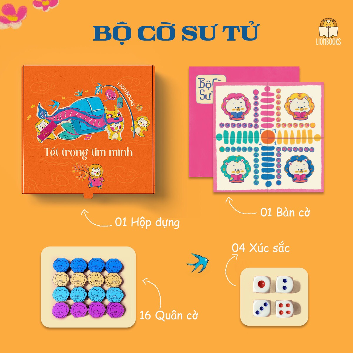 Tết trong tim mình (combo sách & bộ cờ Sử Tử) (tuổi 1+)