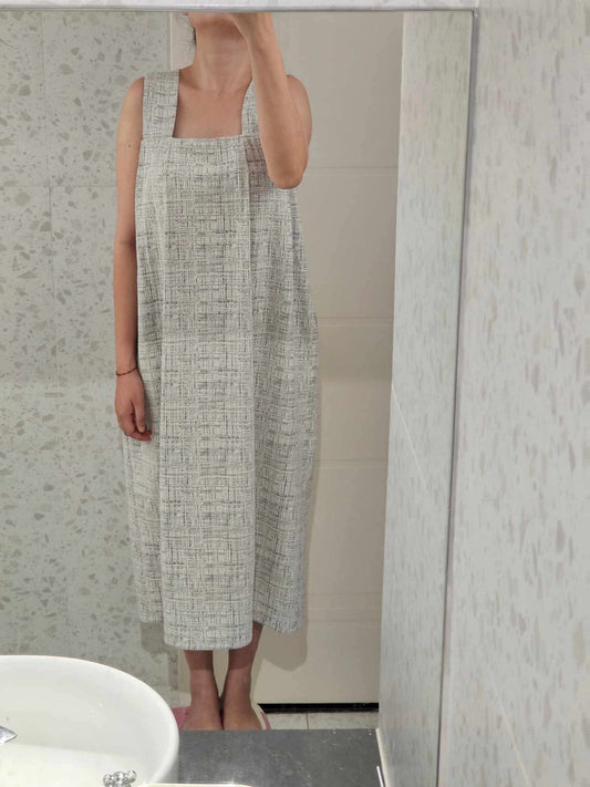 Wide strap stretchy cotton dress mom