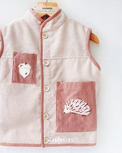 Handmade Hedgehog Gilet Peach