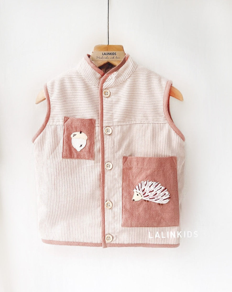 Handmade Hedgehog Gilet Peach