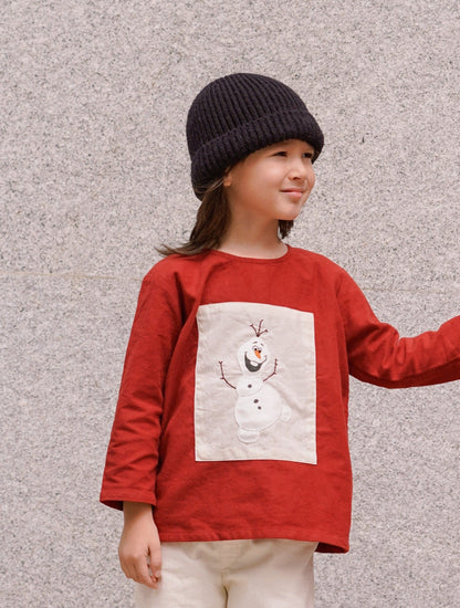 Handmade Red Olaf long sleeve top