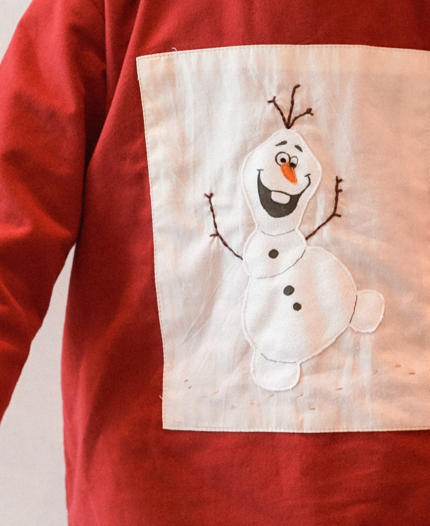 Handmade Red Olaf long sleeve top