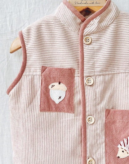 Handmade Hedgehog Gilet Peach