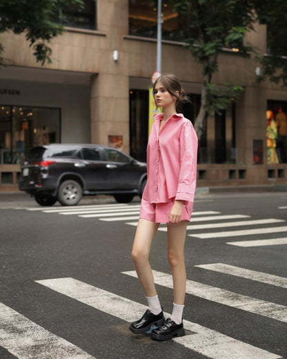 Free-size basic shirt pink