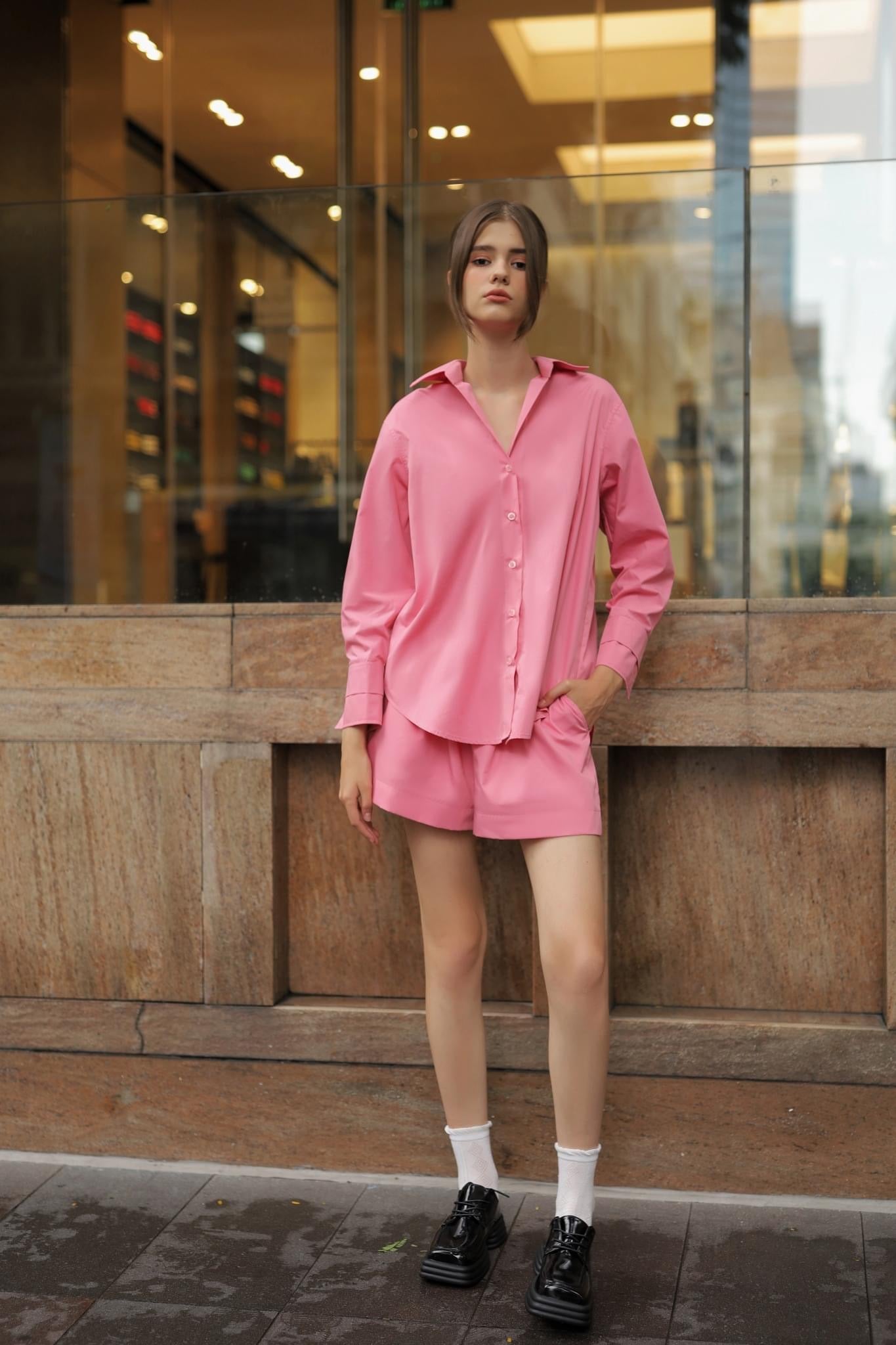 Free-size basic shirt pink