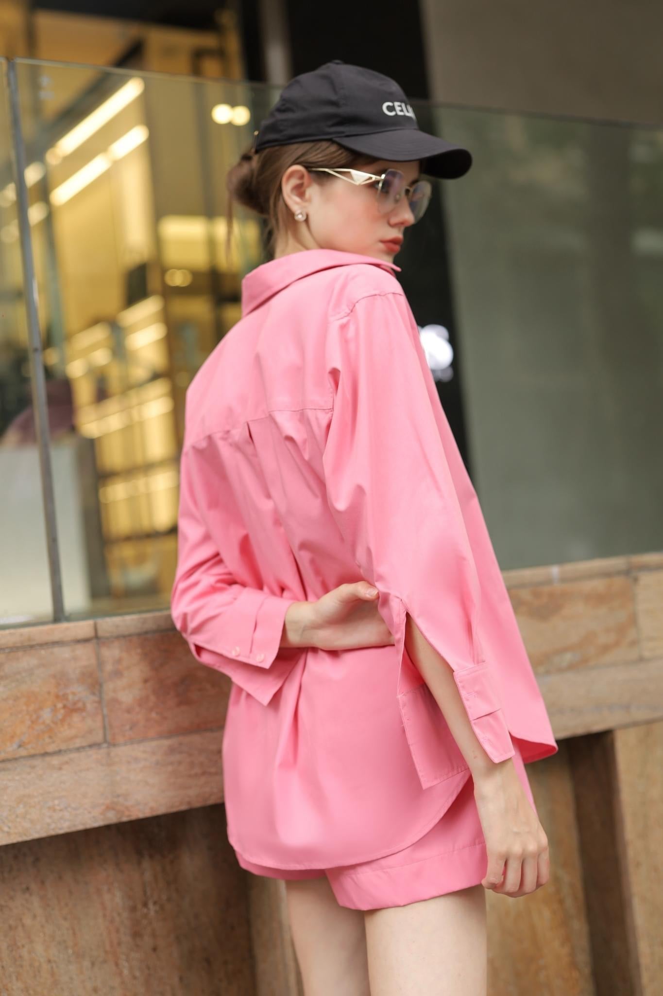 Free-size basic shirt pink