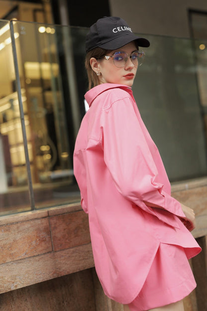 Free-size basic shirt pink