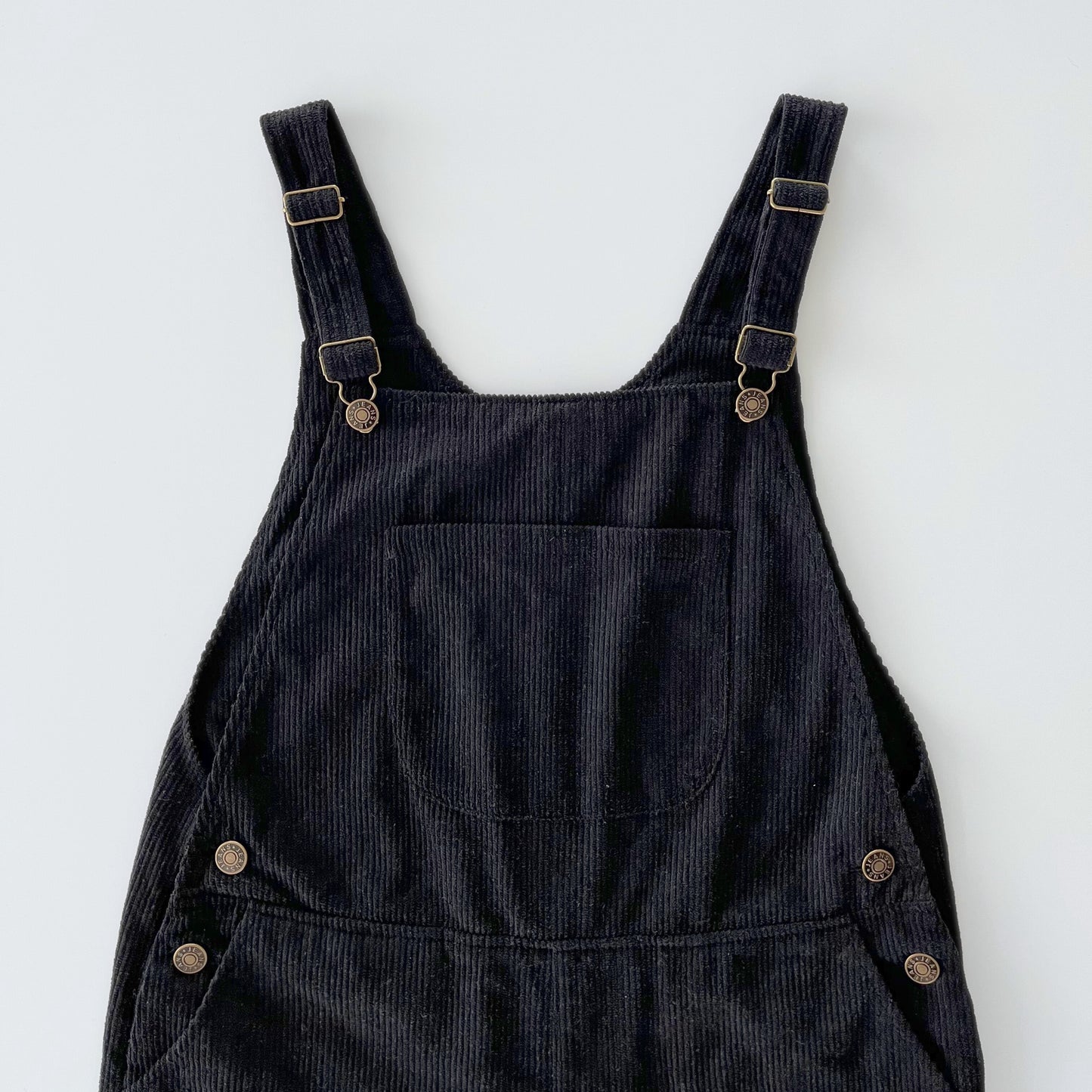 Petite mama corduroy dungaree black