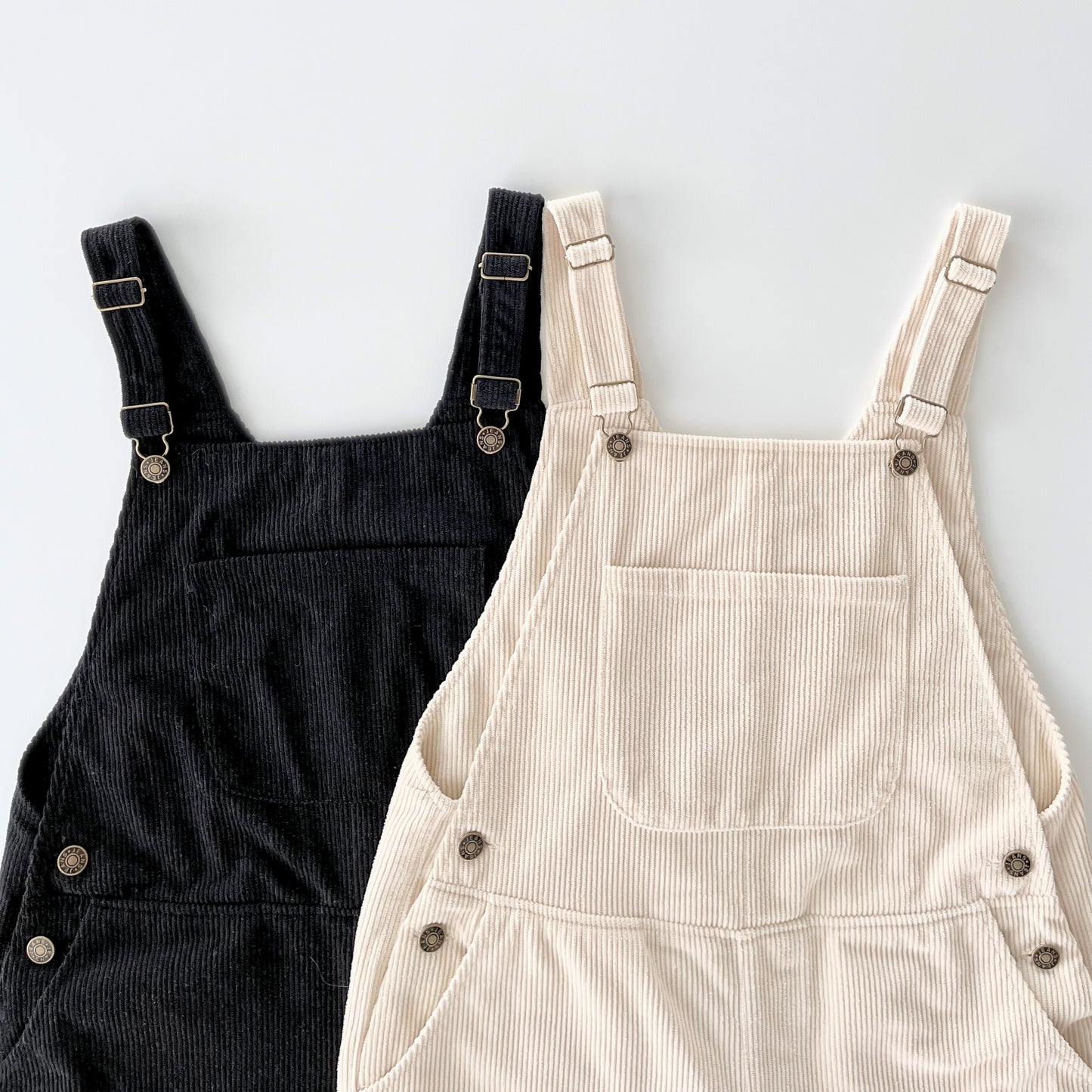 Petite mama corduroy dungaree black