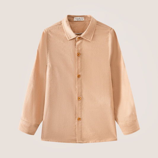 Elbow-patch shirt beige